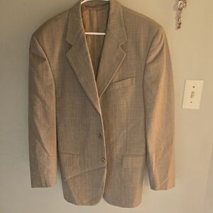 Luciano Soprani Italian Men’s beige Blazer 52 R6 42R US 100% Virgin Wool